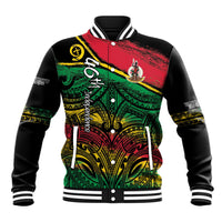 Vanuatu 46th Year Anniversary Baseball Jacket Vintage Grunge Vanuatu Flag Heritage