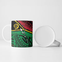 Vanuatu 46th Year Anniversary Ceramic Mug Vintage Grunge Vanuatu Flag Heritage