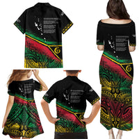 Vanuatu 46th Year Anniversary Family Matching Puletasi and Hawaiian Shirt Vintage Grunge Vanuatu Flag Heritage LT9 - Polynesian Pride