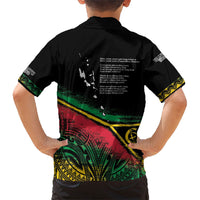 Vanuatu 46th Year Anniversary Family Matching Summer Maxi Dress and Hawaiian Shirt Vintage Grunge Vanuatu Flag Heritage LT9 - Polynesian Pride