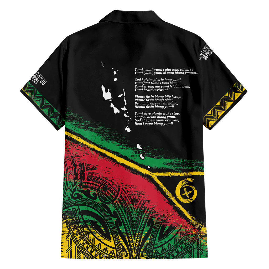 Vanuatu 46th Year Anniversary Family Matching Tank Maxi Dress and Hawaiian Shirt Vintage Grunge Vanuatu Flag Heritage LT9 - Polynesian Pride