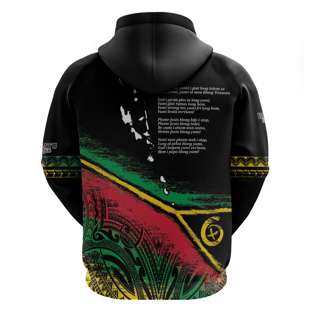 Vanuatu 46th Year Anniversary Hoodie Vintage Grunge Vanuatu Flag Heritage