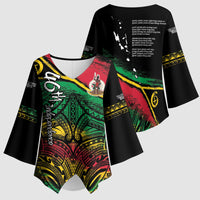 Vanuatu 46th Year Anniversary Kimono Sleeve Blouse Vintage Grunge Vanuatu Flag Heritage