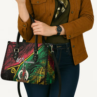 Vanuatu 46th Year Anniversary Leather Bag Vintage Grunge Vanuatu Flag Heritage