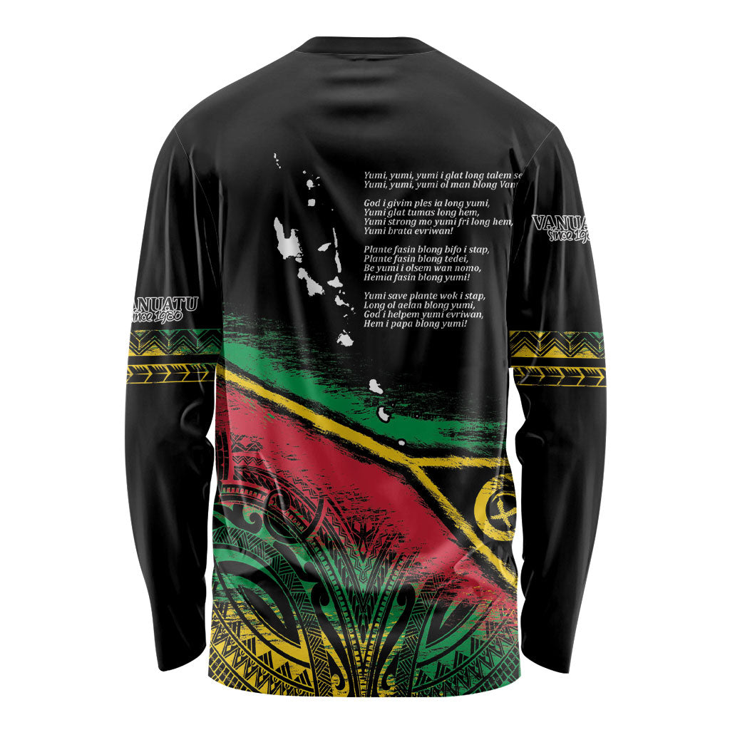 Vanuatu 46th Year Anniversary Long Sleeve Shirt Vintage Grunge Vanuatu Flag Heritage