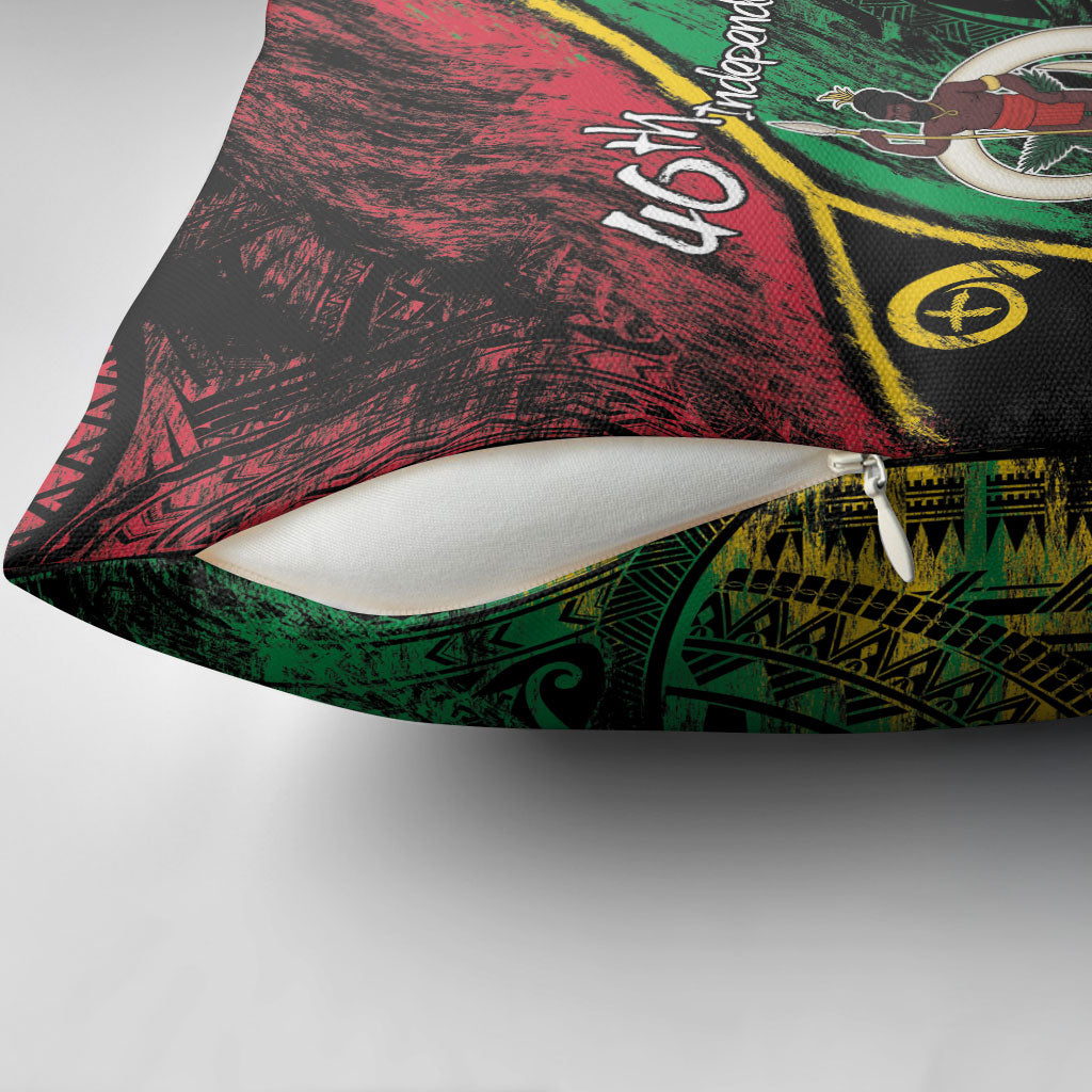 Vanuatu 46th Year Anniversary Pillow Cover Vintage Grunge Vanuatu Flag Heritage