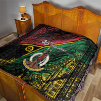 Vanuatu 46th Year Anniversary Quilt Vintage Grunge Vanuatu Flag Heritage