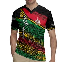 Vanuatu 46th Year Anniversary Rugby Jersey Vintage Grunge Vanuatu Flag Heritage