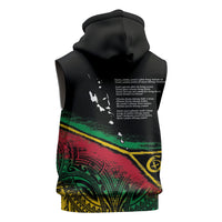 Vanuatu 46th Year Anniversary Sleeveless Hoodie Vintage Grunge Vanuatu Flag Heritage