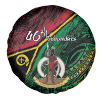 Vanuatu 46th Year Anniversary Spare Tire Cover Vintage Grunge Vanuatu Flag Heritage