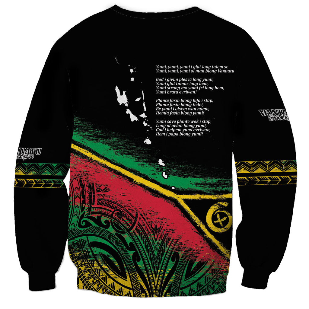 Vanuatu 46th Year Anniversary Sweatshirt Vintage Grunge Vanuatu Flag Heritage