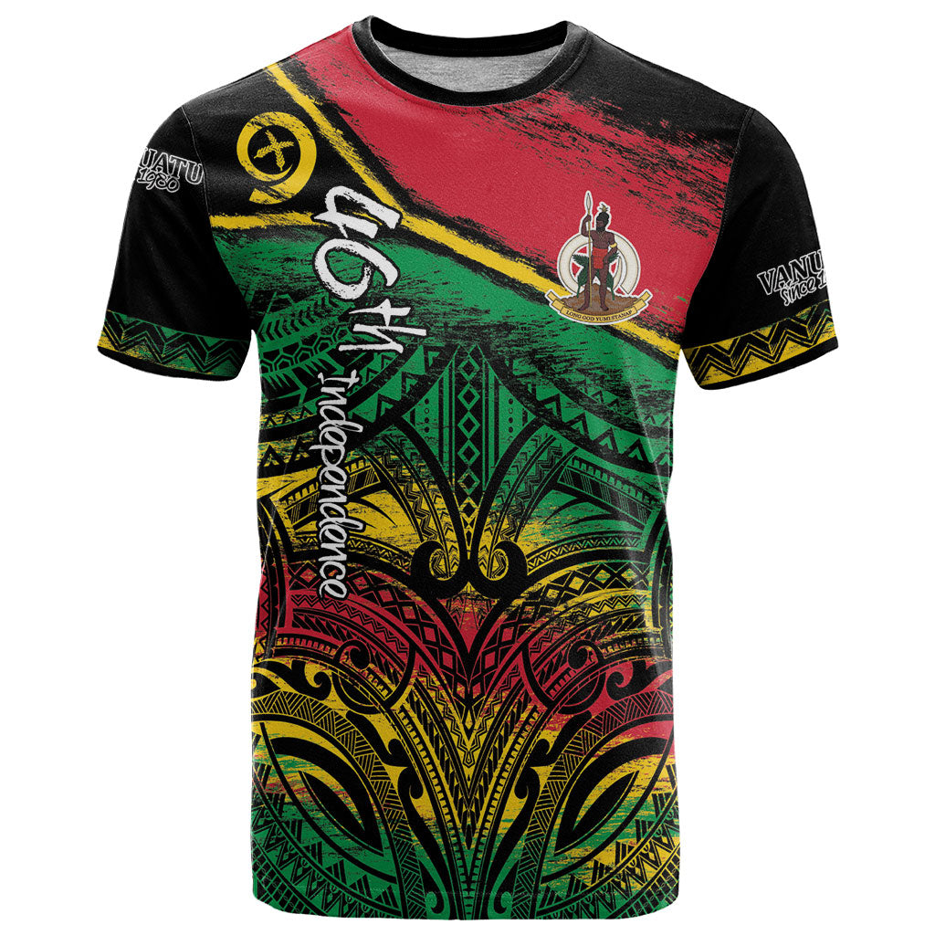 Vanuatu 46th Year Anniversary T Shirt Vintage Grunge Vanuatu Flag Heritage