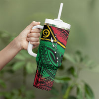 Vanuatu 46th Year Anniversary Tumbler With Handle Vintage Grunge Vanuatu Flag Heritage