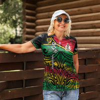 Vanuatu 46th Year Anniversary Women Polo Shirt Vintage Grunge Vanuatu Flag Heritage LT9 - Polynesian Pride