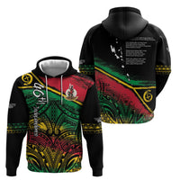 Vanuatu 46th Year Anniversary Zip Hoodie Vintage Grunge Vanuatu Flag Heritage