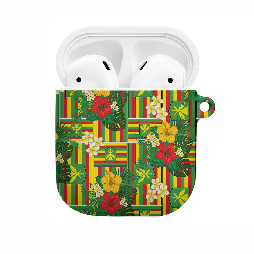 Hawaii Kanaka Maoli Hibiscus AirPods Case Hawaiian Flag Motif LT9 Green - Polynesian Pride