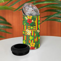 Hawaii Kanaka Maoli Hibiscus 4 in 1 Can Cooler Tumbler Hawaiian Flag Motif LT9 - Polynesian Pride
