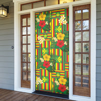 Hawaii Kanaka Maoli Hibiscus Door Cover Hawaiian Flag Motif
