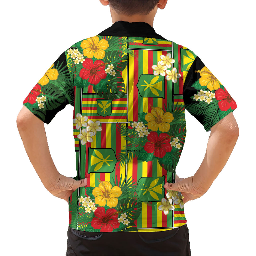 Hawaii Kanaka Maoli Hibiscus Family Matching Off Shoulder Maxi Dress and Hawaiian Shirt Hawaiian Flag Motif LT9 - Polynesian Pride