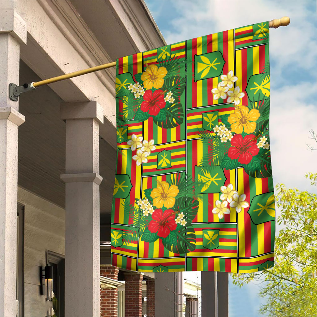 Hawaii Kanaka Maoli Hibiscus Garden Flag Hawaiian Flag Motif LT9 House Flag Green - Polynesian Pride