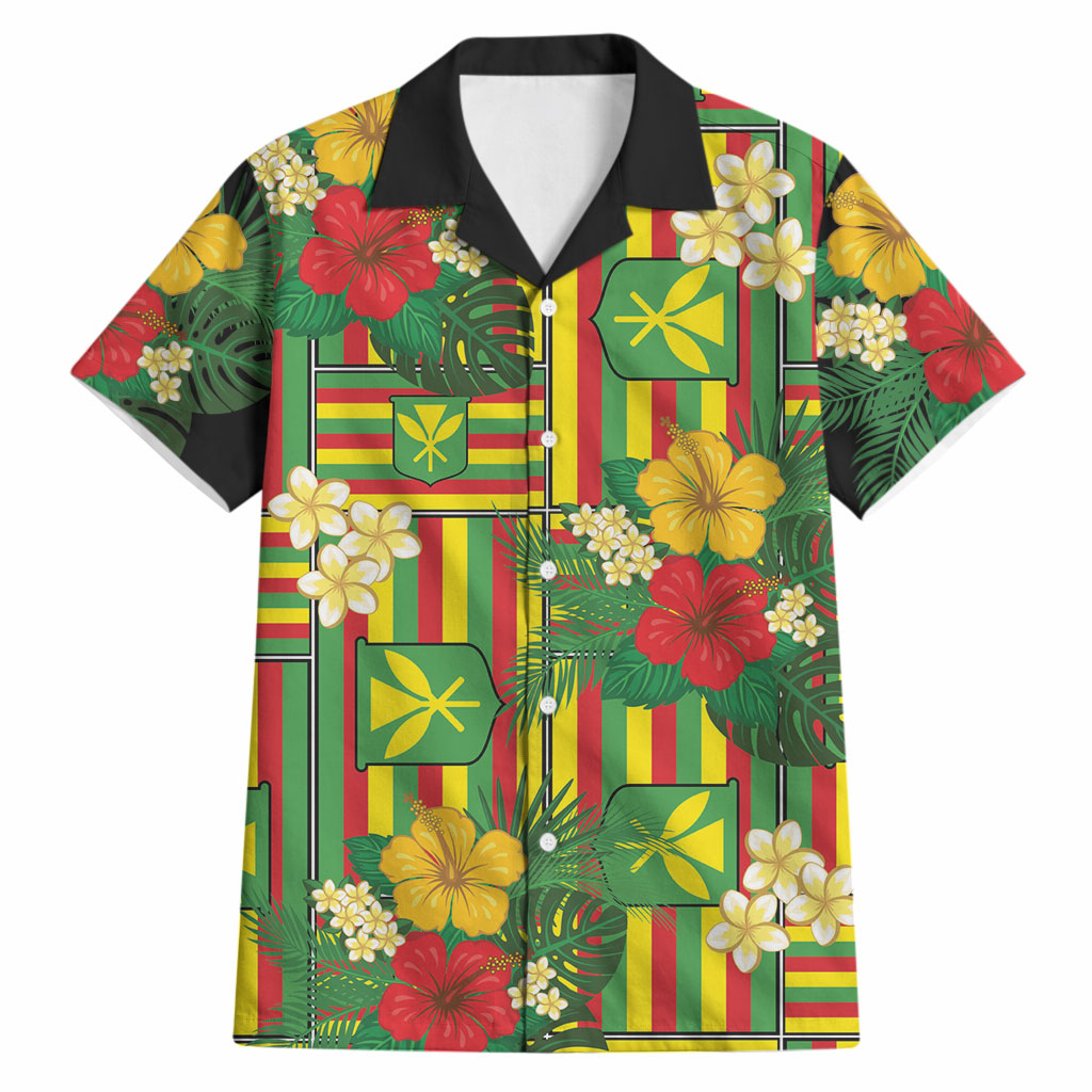 Hawaii Kanaka Maoli Hibiscus Hawaiian Shirt Hawaiian Flag Motif LT9 Green - Polynesian Pride