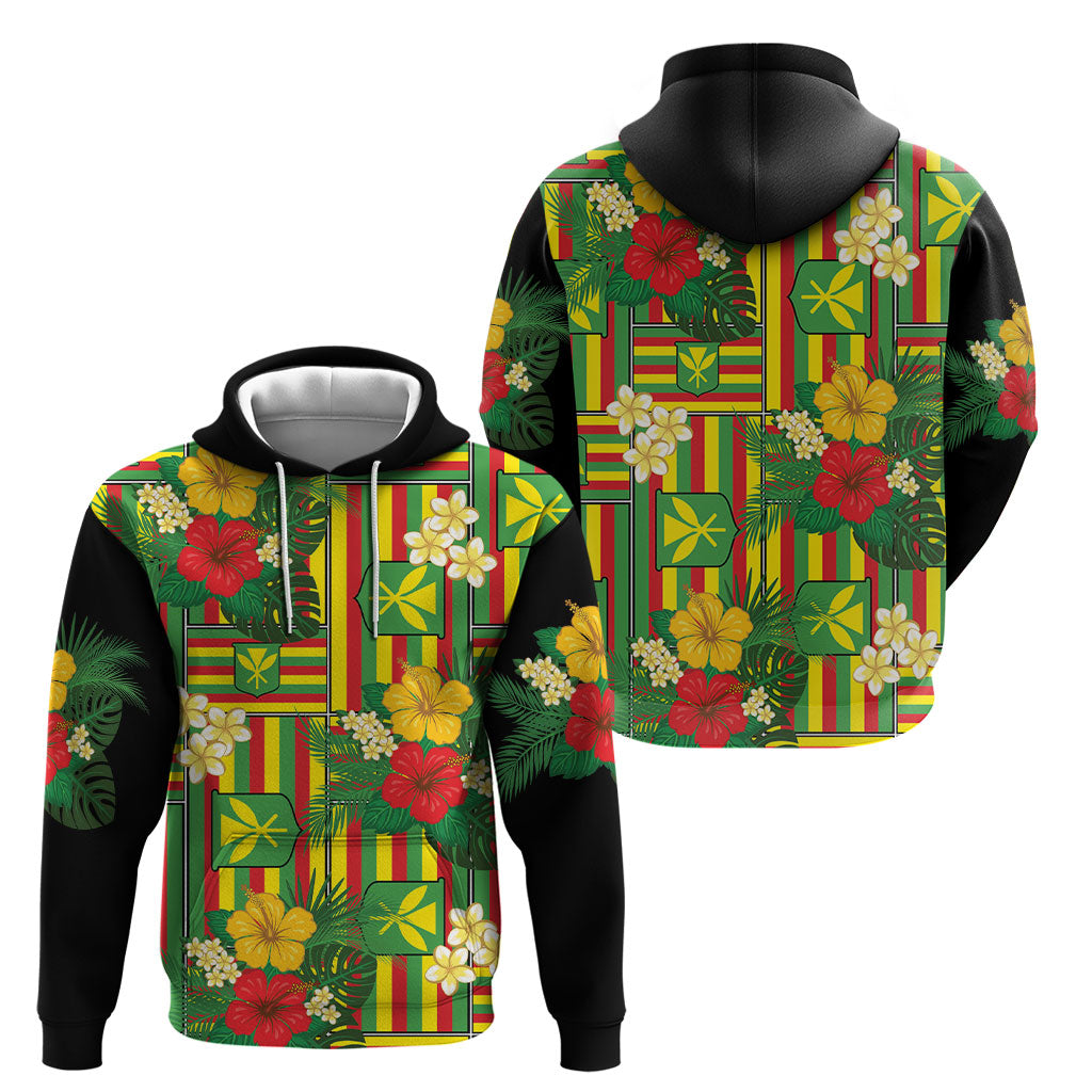 Hawaii Kanaka Maoli Hibiscus Hoodie Hawaiian Flag Motif