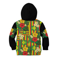 Hawaii Kanaka Maoli Hibiscus Kid Hoodie Hawaiian Flag Motif LT9 - Polynesian Pride