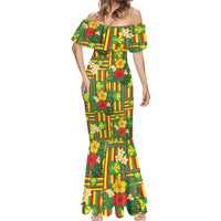 Hawaii Kanaka Maoli Hibiscus Mermaid Dress Hawaiian Flag Motif LT9 - Polynesian Pride