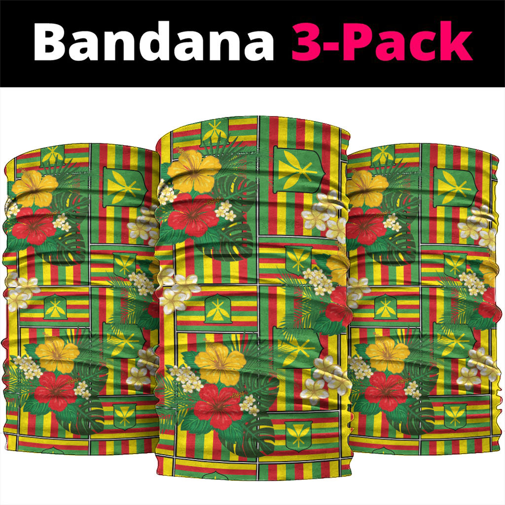 Hawaii Kanaka Maoli Hibiscus Neck Gaiter Hawaiian Flag Motif LT9 package One Size: 25*50cm Green - Polynesian Pride