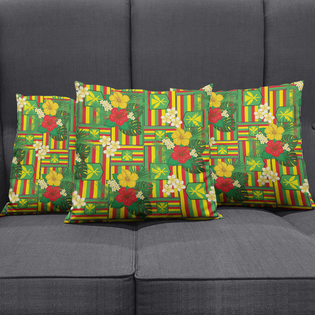 Hawaii Kanaka Maoli Hibiscus Pillow Cover Hawaiian Flag Motif LT9 - Polynesian Pride
