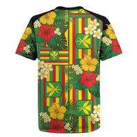 Hawaii Kanaka Maoli Hibiscus Rugby Jersey Hawaiian Flag Motif