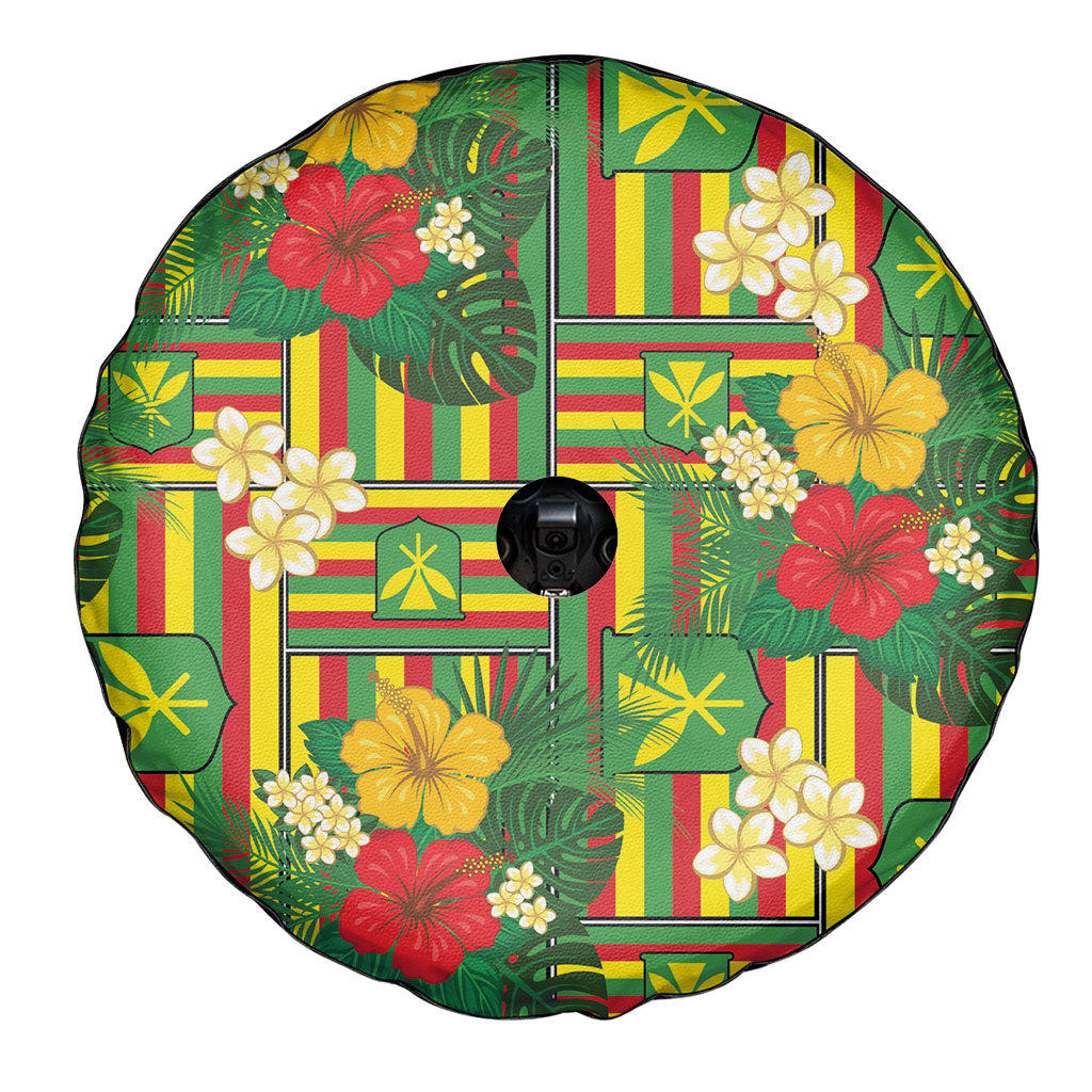 Hawaii Kanaka Maoli Hibiscus Spare Tire Cover Hawaiian Flag Motif LT9 - Polynesian Pride