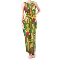Hawaii Kanaka Maoli Hibiscus Tank Maxi Dress Hawaiian Flag Motif LT9 Women Green - Polynesian Pride
