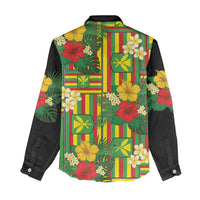 Hawaii Kanaka Maoli Hibiscus Women Casual Shirt Hawaiian Flag Motif LT9 - Polynesian Pride