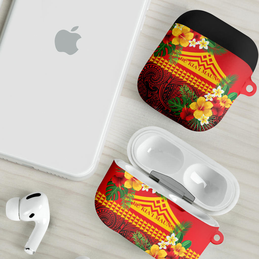 Hawaii Ku Kia'i Mauna AirPods Case Hibiscus Kakau Pattern