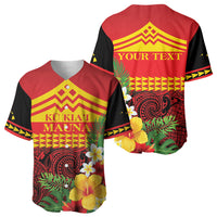 Hawaii Ku Kia'i Mauna Personalized Baseball Jersey Hibiscus Kakau Pattern