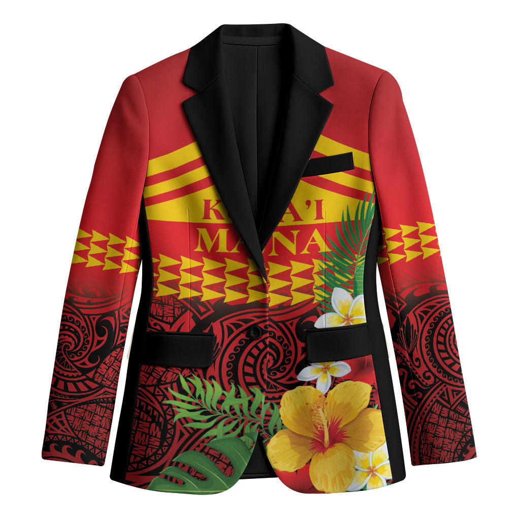 Hawaii Ku Kia'i Mauna Personalized Blazer Hibiscus Kakau Pattern