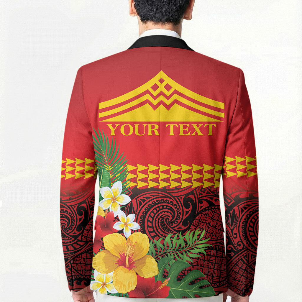 Hawaii Ku Kia'i Mauna Personalized Blazer Hibiscus Kakau Pattern