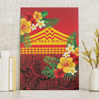 Hawaii Ku Kia'i Mauna Canvas Wall Art Hibiscus Kakau Pattern