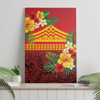 Hawaii Ku Kia'i Mauna Canvas Wall Art Hibiscus Kakau Pattern