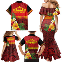 Hawaii Ku Kia'i Mauna Personalized Family Matching Mermaid Dress and Hawaiian Shirt Hibiscus Kakau Pattern LT9 - Polynesian Pride
