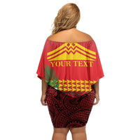 Hawaii Ku Kia'i Mauna Personalized Family Matching Off Shoulder Short Dress and Hawaiian Shirt Hibiscus Kakau Pattern LT9 - Polynesian Pride