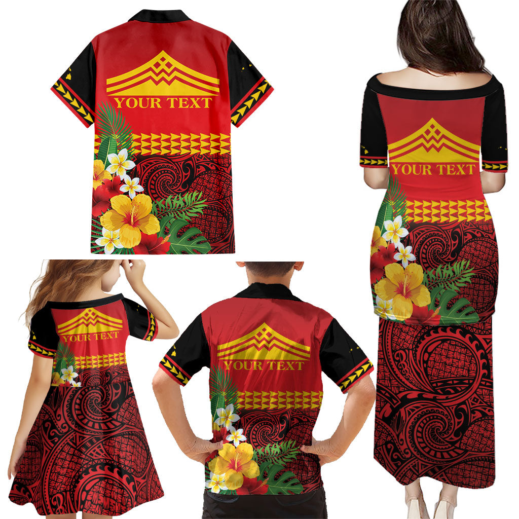 Hawaii Ku Kia'i Mauna Personalized Family Matching Puletasi and Hawaiian Shirt Hibiscus Kakau Pattern LT9 - Polynesian Pride