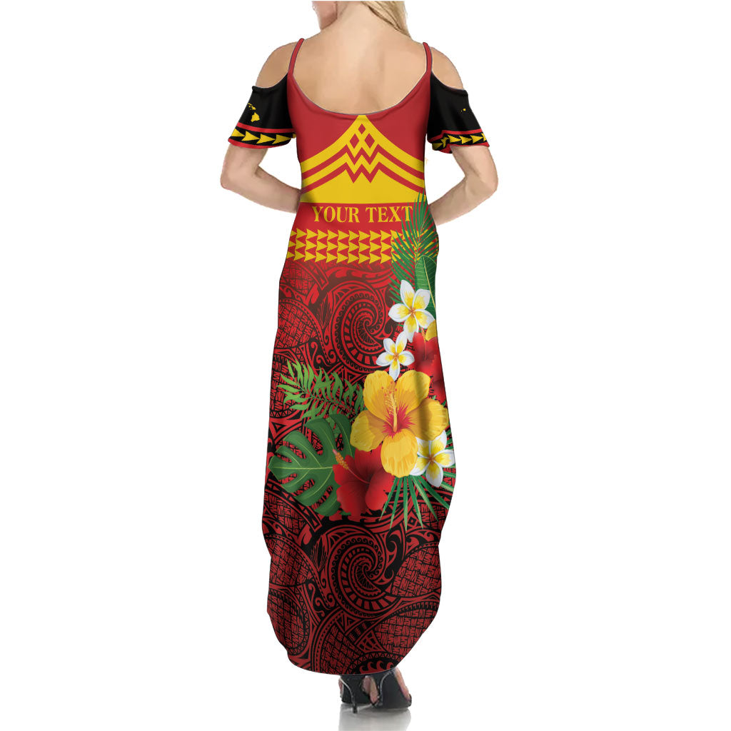 Hawaii Ku Kia'i Mauna Personalized Family Matching Summer Maxi Dress and Hawaiian Shirt Hibiscus Kakau Pattern LT9 - Polynesian Pride