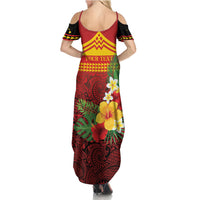 Hawaii Ku Kia'i Mauna Personalized Family Matching Summer Maxi Dress and Hawaiian Shirt Hibiscus Kakau Pattern LT9 - Polynesian Pride