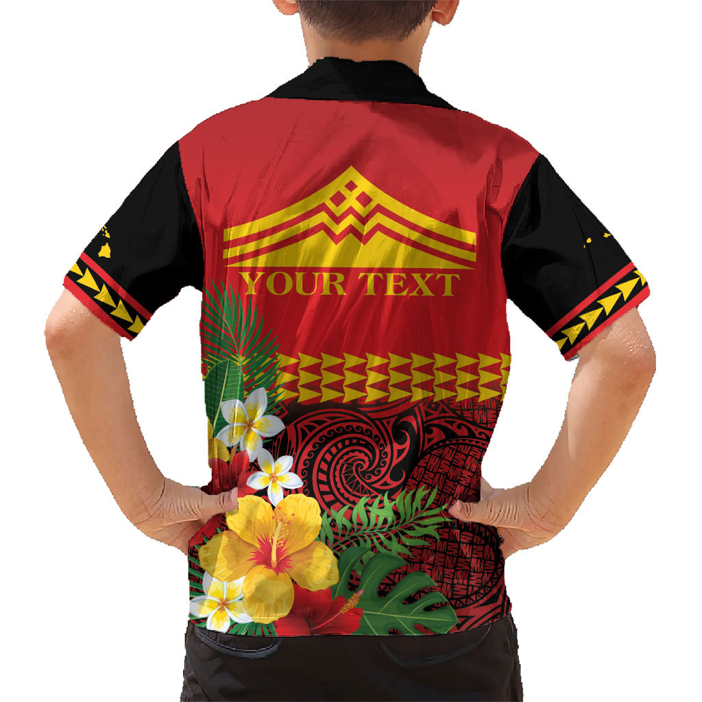 Hawaii Ku Kia'i Mauna Personalized Kid Hawaiian Shirt Hibiscus Kakau Pattern