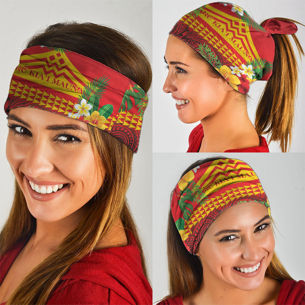 Hawaii Ku Kia'i Mauna Neck Gaiter Hibiscus Kakau Pattern