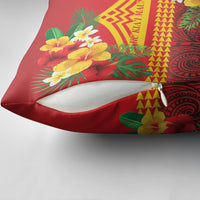 Hawaii Ku Kia'i Mauna Pillow Cover Hibiscus Kakau Pattern