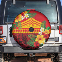 Hawaii Ku Kia'i Mauna Spare Tire Cover Hibiscus Kakau Pattern