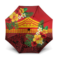 Hawaii Ku Kia'i Mauna Umbrella Hibiscus Kakau Pattern